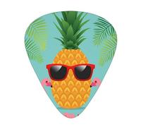Pineapple Flamingo 12-Pack Guitar Picks Set â€“ Unique Single-Sided Printed Picks With Abs Material For Acoustic, Electric Guitars & Ukuleles