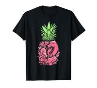 Pineapple Flamingo Art Sculpture T-Shirt