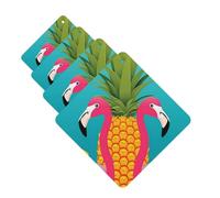 Pineapple Flamingo Car Air Freshener Cards for Women Men 4 Pack Cute Car Accessories Long Lasting Scent Car Diffuser Hanging Auto Aromatherapy Tablets Car Fresheners Gifts