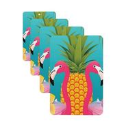 Pineapple Flamingo Car Air Freshener Cards for Women Men 4 Pack Cute Car Accessories Long Lasting Scent Car Diffuser Hanging Auto Aromatherapy Tablets Car Fresheners Gifts