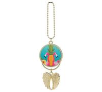 Pineapple Flamingo Car Pendant, Rear View Mirror Hanging Ornament, Auto Decor for Rearview Mirror, Keychain Golden-Style