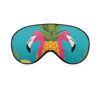 Pineapple Flamingo Eye Mask for Women & Men, Breathable & Adjustable Eye Cover, Ultra Soft Sleep Mask, Lightweight Travel Blindfold for Airplane, Nap, Night Sleeping