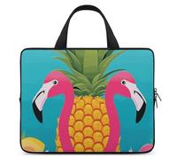 Pineapple Flamingo Laptop Sleeve Ultra-Thin, Lightweight & Waterproof 12inch Laptop Bags, Durable Neoprene Material, Portable Protective Computer Bag with Hand Strap