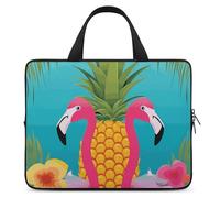 Pineapple Flamingo Laptop Sleeve Ultra-Thin, Lightweight & Waterproof 17inch Laptop Bags, Durable Neoprene Material, Portable Protective Computer Bag with Hand Strap