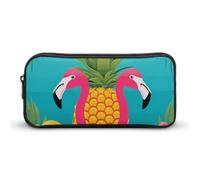 Pineapple Flamingo Pencil Case Large Capacity, Minimalist Pencil Pouch, Lightweight & Durable Small Storage Bag for Office Supplies Organizer