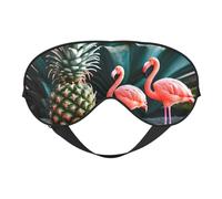 Pineapple Flamingo Print Outdoor Travel Stylish Eye Mask Adjustable Sleep Camping Meditation Relaxation