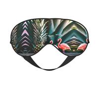 Pineapple Flamingo Print Soft Eye Mask â€“ Comfortable Sleep, Elastic Nighttime Shade, Eye Covers for Travel, Meditation