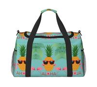 Pineapple Flamingo Travel Duffel Bag for Women Men,Print Polyester Tote Hand Luggage Bag with Shoulder Strap