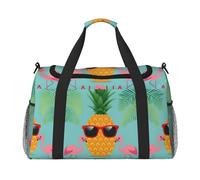 Pineapple Flamingo Travel Duffel Bag Large Foldable Waterproof Overnight Bag Beach Swim Bags Pool Sports Gym