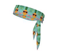 Pineapple Flamingo Unisex Sports Head Tie - Double-Sided, Moisture-Wicking Workout Headband, Adjustable Knotted Band for Running, Yoga & Gym