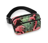 Pineapple Flamingos Fanny Pack for Women Men Belt Bag Waist Bag Pack with Adjustable Strap for Travel Sports Hiking, Pineapple flamingos, 20x13cm, Waist Bag Pack, Pineapple flamingos, 20x13cm, Waist