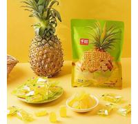 Pineapple flavored fudge 200g, gummy juice, wedding candy, happy candy, Internet celebrity snacks, snacks, snack food (400g)