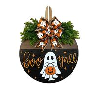 Pineapple Front Door Sign Plaque: Hauntingly Halloween Wooden Crafts Decoration For A Spook Entrance (Black, One Size)