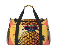 Pineapple Fruit Sunglasses Sand Beach Print Ample Space Travel Duffle Bags Large Capacity Hand Travel Bag for Airplane Weekend