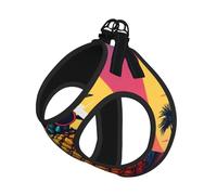 Pineapple Fruit Sunglasses Sand Beach Print Reflective No Choke Pet Vest Harness,Adjustable Soft Padded Dog Harness With Easy Control Handle
