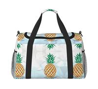 Pineapple Geometric Travel Duffel Bag for Women Men,Print Polyester Tote Hand Luggage Bag with Shoulder Strap