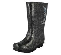 Pineapple Girls Pineapple Glitter Wellington Boots X1272 - Black - UK 2 Child
