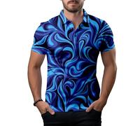 Pineapple Glasses Funny Golf Shirts for Men,Mens Hawaiian Shirts Short Sleeve Novelty Crazy Golf Shirts, Abstract Pattern, Medium