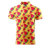 Pineapple Glasses Funny Golf Shirts for Men,Mens Hawaiian Shirts Short Sleeve Novelty Crazy Golf Shirts, Watermelons Yellow, XL