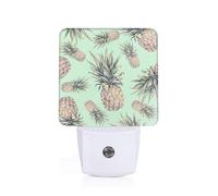 Pineapple Green Plug-in Led Night Light with Motion Sensor Dusk to Dawn Sensor Backlit Nightlight for Bedroom Bathroom