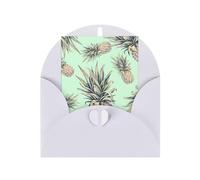 Pineapple Green Print Adorable Blank Cards& Envelopes,Unique Designs Perfect for Festivals, Invitations