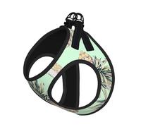 Pineapple Green Print Harness Leash Set For Cats And Dogs, Reflective Adjustable, Soft Breathable Mesh Vest With Escape-Proof Lead, For Small Pets And Kitten Puppies