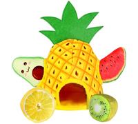 Pineapple House Fruit dog toys，5 Packs of Squeaky Hide and Seek Pet Toys.Interactive chew toys to keep your dog busy, puzzle dog plush toys, suitable for small and medium-sized dogs, gifts for dogs