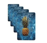 Pineapple in the Pool Car Air Fresheners Cards Set of 4 Pieces,Long-Lasting Car Aromatherapy Tablets Hanging Scented Cards for Wardrobe Bathroom Rearview Mirror Hanging Ornament