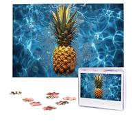 Pineapple in the pool Puzzles 1000 Pieces Personalized Jigsaw Puzzles Photos Puzzle for Adults Challenging Picture Puzzle with storage bag Puzzles for Men Women Home Decor (10.2" x 15")