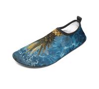 Pineapple in The Pool Water Shoes for Men Women, Lightweight Stretch Swim Shoes with Anti-Slip Rubber Sole, Quick-Dry Aqua Socks for Pool, Beach, Surfing, Style, 5 Women/5 Men