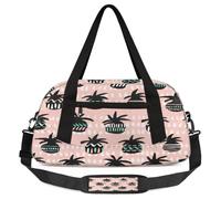 Pineapple Kids Overnight Duffle Bags for Girls Boys, Pink Background Lightweight Sports Gym Bag for Kids,Small Overnight Weekender Carry on Travel Bags Dance Bag, Pineapple, 18.5L x 7.8W x 9.4H