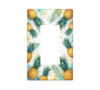 Pineapple Kitchen Single Rocker Light Switch Cover, Tropical Nature-Inspired Palm Leaves Watercolor Splashes Summer Green Plastic Standard Size Switch Plate for Home Living Room New Decor