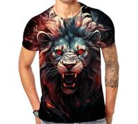 Pineapple Men's Graphic Tees,Novelty Graphic T-Shirts, Crazy Lion T Shirts, XL