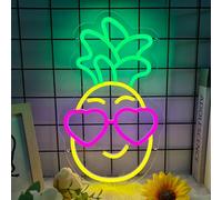 Pineapple Neon Sign, Funny Pineapple Led Neon Signs for Wall Decor, Dimmable Neon Light for Bedroom, Game Room, Kids Room, Bar Decoration, USB Light Up Signs for Party Decor