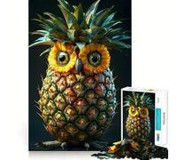 Pineapple Owl Portrait 1000 Piece Jigsaw Puzzles for Adults Jigsaw Mind Puzzle Mind Calm Art Assembly Unique Gift (38x26cm)