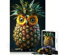 Pineapple Owl Portrait 1000 Piece Jigsaw Puzzles for Adults Jigsaw Mind Puzzle Mind Calm Art Assembly Unique Gift (38x26cm)