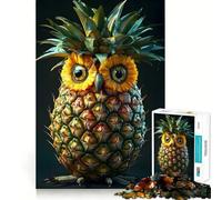 Pineapple Owl Portrait 1000 Piece Jigsaw Puzzles for Teenagers Mind Challenge Toy Quiet Hobby Precise Cut Seasonal Gift (50x75cm)