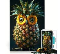 Pineapple Owl Portrait for Adults 1000 Piece Jigsaw Puzzle Mind Exercise Toy Family Joy Precision Cut Lovely Gift (38x52cm)