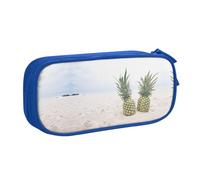Pineapple Painting Large Capacity Double Layer Pencil Case,Customizable Full Print Polyester Fabric Organizer-School, Office, Travel Makeup Pouch