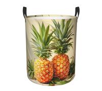 Pineapple Painting Large Foldable Laundry Basket Hamper,Storage Basket Bin With Handles,For Bathroom,College