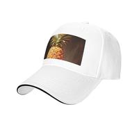 Pineapple Painting Print Adjustable Size Sandwich Baseball Cap Breathable Unisex Casual Hat Daily Use Sport White