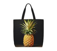 Pineapple Painting Print Tote Bag For Women, Work Handbags, Large Capacity Casual Shoulder Handbags, For Travel Gym