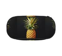 Pineapple Painting Print Unisex Pencil Case Pouch - Compact Design for Pencils, Small Items - Double-Headed Zipper