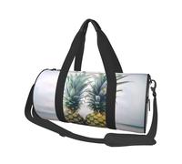 Pineapple Painting Printed Round Travel Duffel Bag Large Overnight Weekend Bags for Hiking, Vacations, Gym, Sports