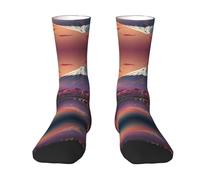 Pineapple Painting Unisex Sports Socks,Comfortable Casual Socks,For Active Lifestyle & Everyday Wear, Japan Mount Fuji Landscape2, One Size
