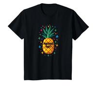 Pineapple Party Tropical Celebration Upside Down Fun T-Shirt, Kids, Black, 2 Years