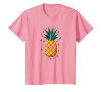 Pineapple Party Tropical Celebration Upside Down Fun T-Shirt, Kids, Pink, 10 Years