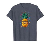 Pineapple Party Tropical Celebration Upside Down Fun T-Shirt, Men, Heather Blue, XL