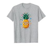 Pineapple Party Tropical Celebration Upside Down Fun T-Shirt, Men, Heather Grey, XXL