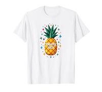 Pineapple Party Tropical Celebration Upside Down Fun T-Shirt, Men, White, L